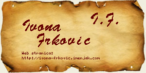 Ivona Frković vizit kartica